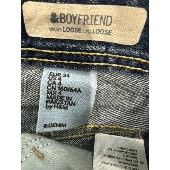 H&M Boyfriend Jean Denim Shorts Size 4 - Picture 4 of 5